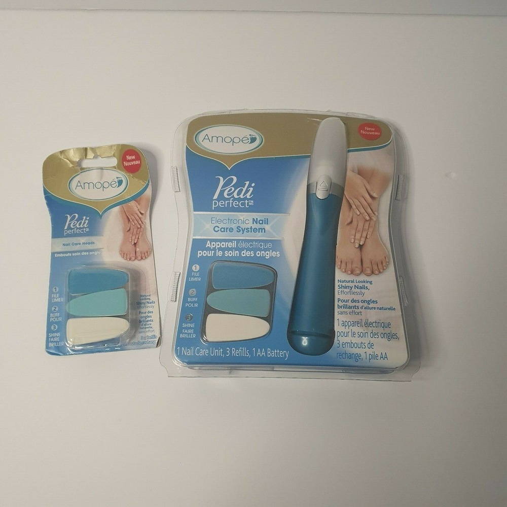 Amope Pedi Perfect Nail Care Electronic System & 1 Set‎ of Replacement Heads